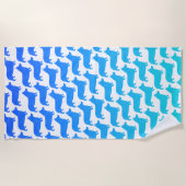 Pembroke Welsh Corgi Silhouettes Pattern Strandlaken (Voorkant)