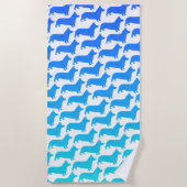 Pembroke Welsh Corgi Silhouettes Pattern Strandlaken (Voorkant)