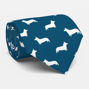 Pembroke Welsh Corgi Silhouettes Pattern Stropdas