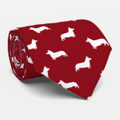 Pembroke Welsh Corgi Silhouettes Pattern Stropdas (Opgerold)