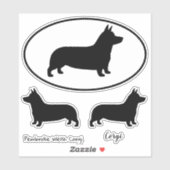 Pembroke Welsh Corgi Silhouettes Vinyl Sticker Set (Vel)