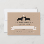 Pembroke Welsh Corgi Silhouettes Wedding RSVP (Voorkant)