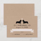 Pembroke Welsh Corgi Silhouettes Wedding RSVP Kaartje (Voorkant / Achterkant)