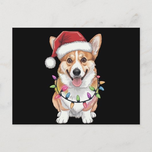 Pembroke Welsh Corgi Sinterklaas Kerstboom Lichtje Feestdagenkaart (Voorkant)