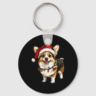 Pembroke Welsh Corgi Sinterklaas Kerstboom Lichtje Sleutelhanger