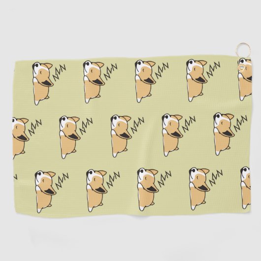 Pembroke Welsh Corgi Sleeping Hondenliefhebber ZZZ Golfhanddoek (Horizontaal)