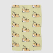 Pembroke Welsh Corgi Sleeping Hondenliefhebber ZZZ Golfhanddoek (Voorkant)