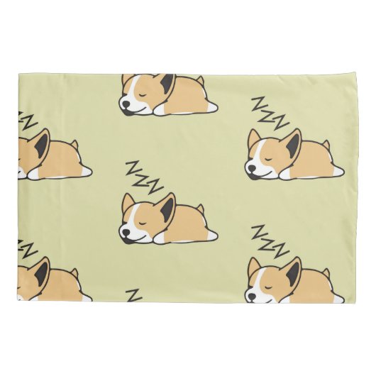 Pembroke Welsh Corgi Sleeping Hondenliefhebber ZZZ Kussensloop (Achterkant)