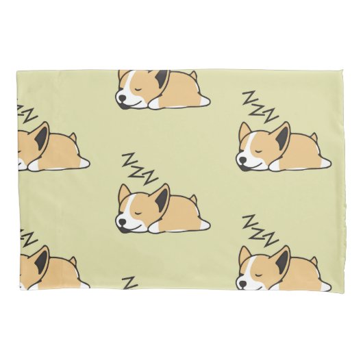 Pembroke Welsh Corgi Sleeping Hondenliefhebber ZZZ Kussensloop (Voorkant)
