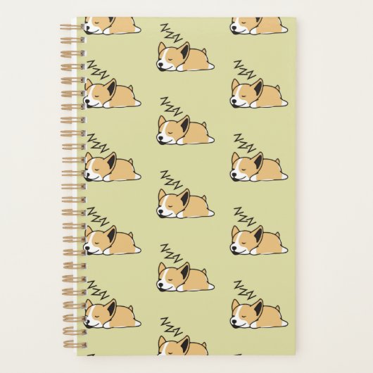 Pembroke Welsh Corgi Sleeping Hondenliefhebber ZZZ Planner (Voorkant)