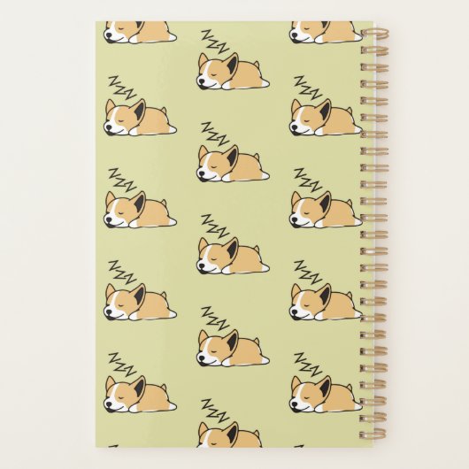 Pembroke Welsh Corgi Sleeping Hondenliefhebber ZZZ Planner (Achterkant)