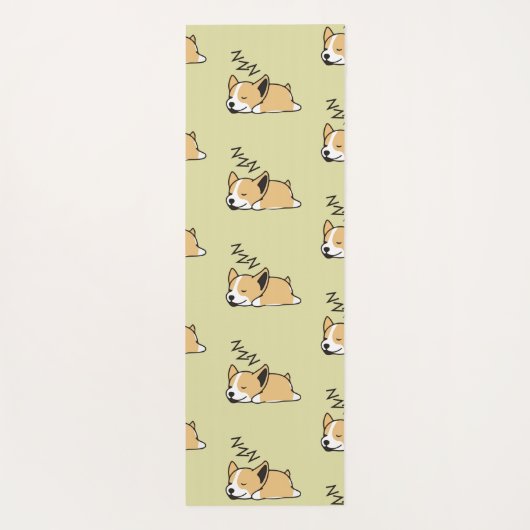 Pembroke Welsh Corgi Sleeping Hondenliefhebber ZZZ Yogamat (Achterkant)