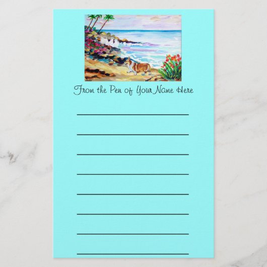 Pembroke Welsh Corgi Stationery Briefpapier (Voorkant)