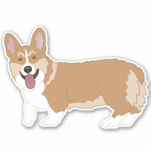 Pembroke Welsh Corgi Sticker (Voorkant)