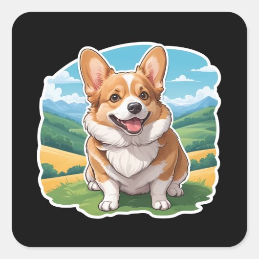 Pembroke Welsh Corgi Sticker (Voorkant)