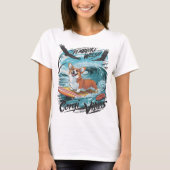 Pembroke Welsh Corgi Surfing The Wave Rider T-shirt (Voorkant)