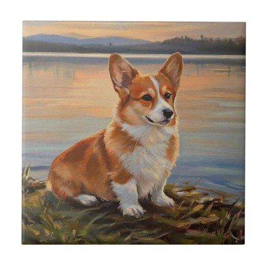 Pembroke Welsh Corgi Tegeltje (Voorkant)