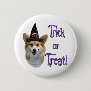 Pembroke Welsh Corgi Trick Ronde Button 5,7 Cm