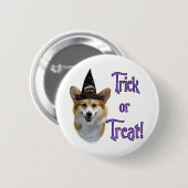 Pembroke Welsh Corgi Trick Ronde Button 5,7 Cm (Voorkant /achterkant)