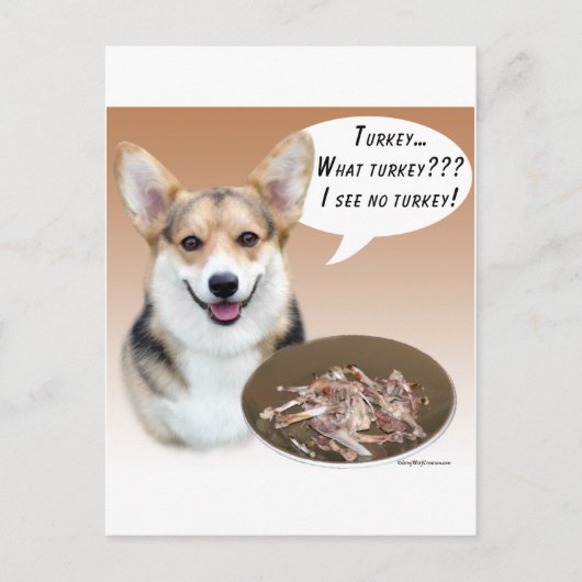 Pembroke Welsh Corgi Turkije Briefkaart (Voorkant)