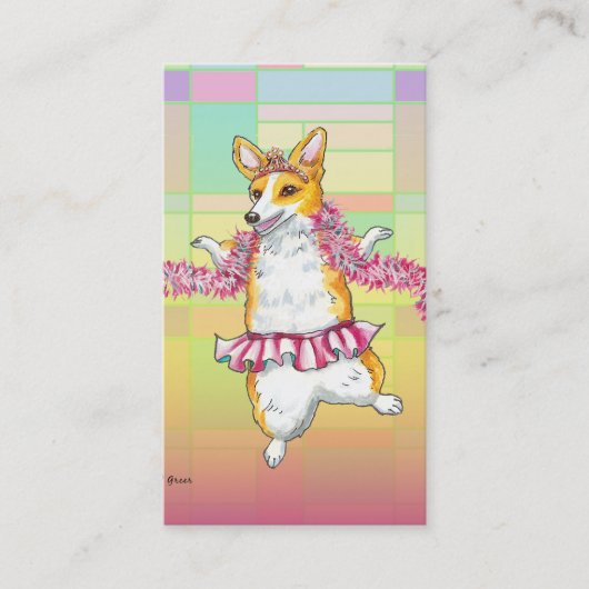 Pembroke Welsh Corgi Tutu Visitekaartjes (Voorkant)