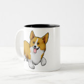 Pembroke Welsh Corgi Tweekleurige Koffiemok (Voorkant links)