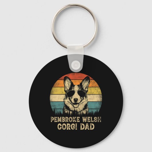 Pembroke Welsh Corgi Vader Hondenliefhebbers Sleutelhanger (Voorkant)