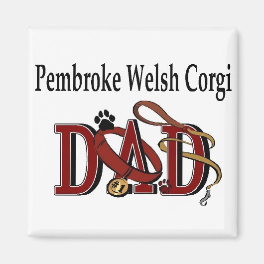 Pembroke Welsh Corgi vadercadeaus Magneet (Voorkant)