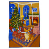 Pembroke Welsh Corgi Vakantie Medium Cadeauzakje (Achterkant)