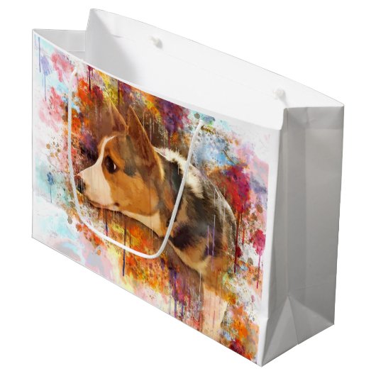 Pembroke Welsh Corgi verlichten Groot Cadeauzakje (Voorkant Gekanteld)