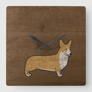 Pembroke Welsh Corgi Vierkante Klok