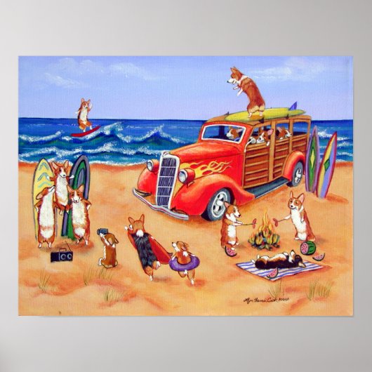 Pembroke Welsh Corgi Wall Print (Voorkant)