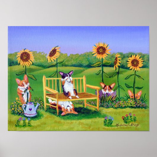 Pembroke Welsh Corgi Wall Print (Voorkant)