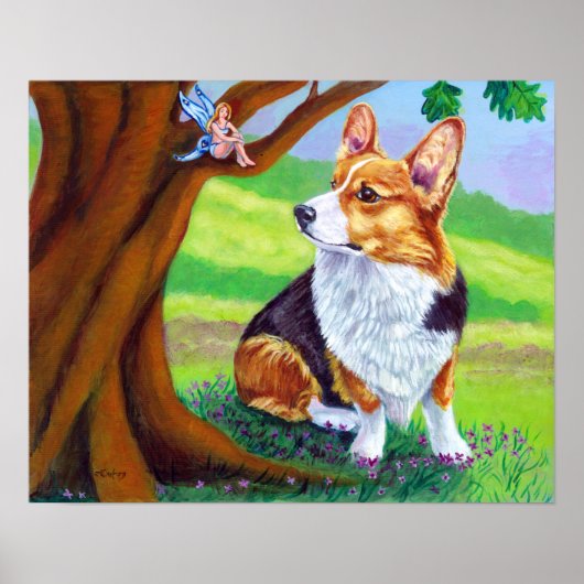 Pembroke Welsh Corgi Wall Print (Voorkant)