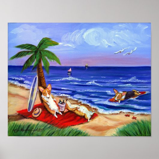 Pembroke Welsh Corgi Wall Print (Voorkant)