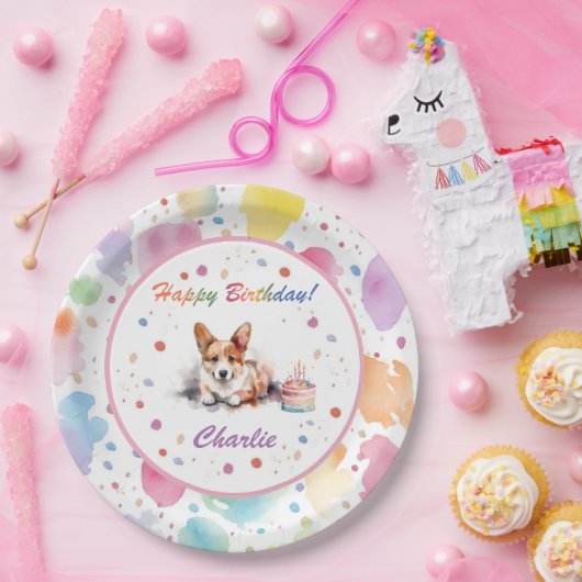 Pembroke Welsh Corgi Waterverf Papier Bord (Feest)