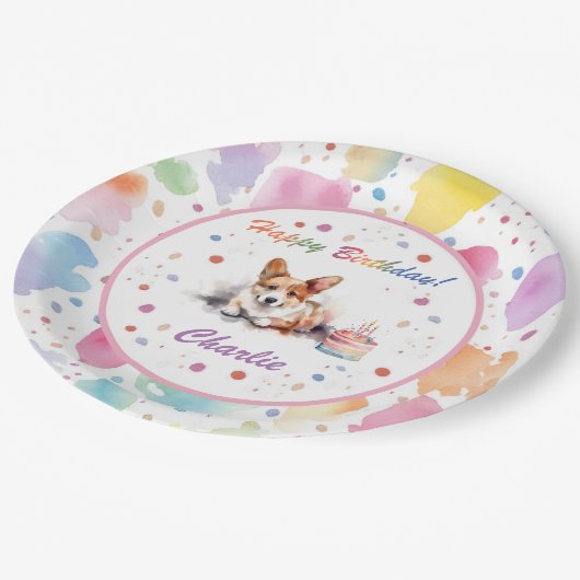 Pembroke Welsh Corgi Waterverf Papier Bord (Gekanteld)