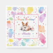 Pembroke Welsh Corgi Waterverf Papieren servetten (Voorkant)