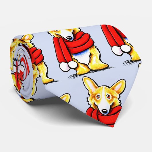 Pembroke Welsh Corgi Winter Scarf Stropdas (Opgerold)