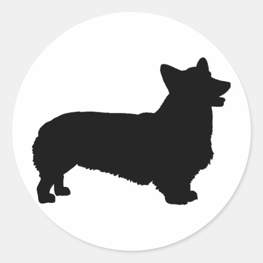 Pembroke Welsh Corgi (zwart) Ronde Sticker (Voorkant)