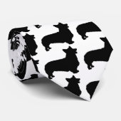 Pembroke Welsh Corgi (zwart) Stropdas (Opgerold)