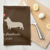 Pembroke Welsh Corgis met Heart Personalized Theedoek (Quarter Fold)