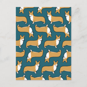 Pembroke Welsh Corgis Pattern Briefkaart