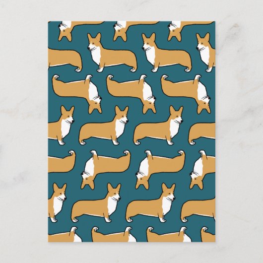 Pembroke Welsh Corgis Pattern Briefkaart (Voorkant)