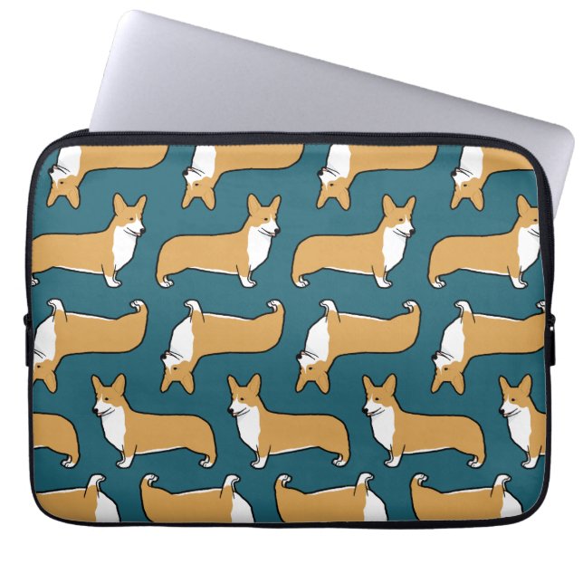 Pembroke Welsh Corgis Pattern Laptop Sleeve (Voorkant)