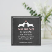 Pembroke Welsh Corgis Trouw Save the Date (Staand voorkant)