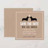 Pembroke Welsh Corgis Trouw Save the Date (Voorkant / Achterkant)