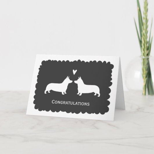 Pembroke Welsh Corgis Wedding Gefeliciteerd Kaart (Voorkant)