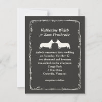 Pembroke Welsh Corgis Wedding Invitation