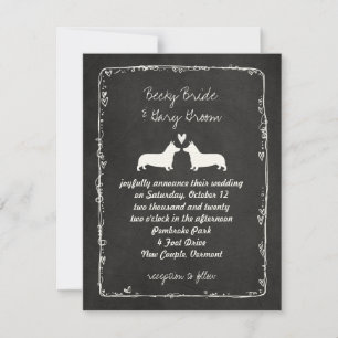 Pembroke Welsh Corgis Wedding Invitation Kaart